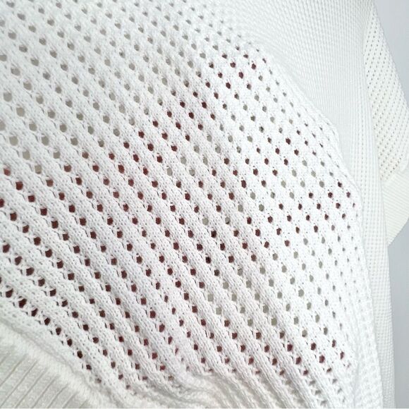 NWT Livi Lane Bryant Short Sleeve Half Zip Mesh Sweater White Size 18/20 - Picture 13 of 13